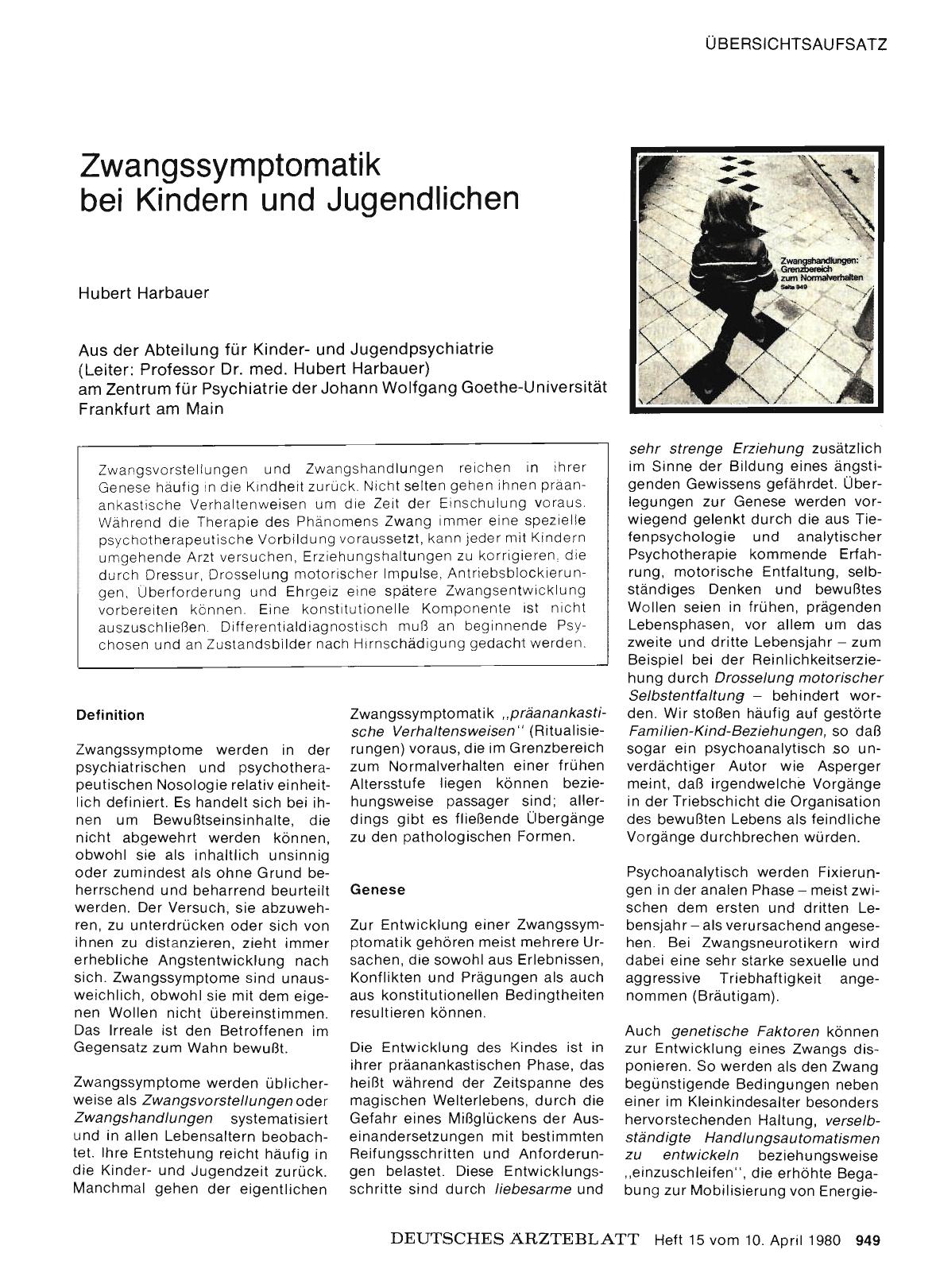 Vorschauseite 1: Zwangssymptomatik bei Kindern und Jugendlichen