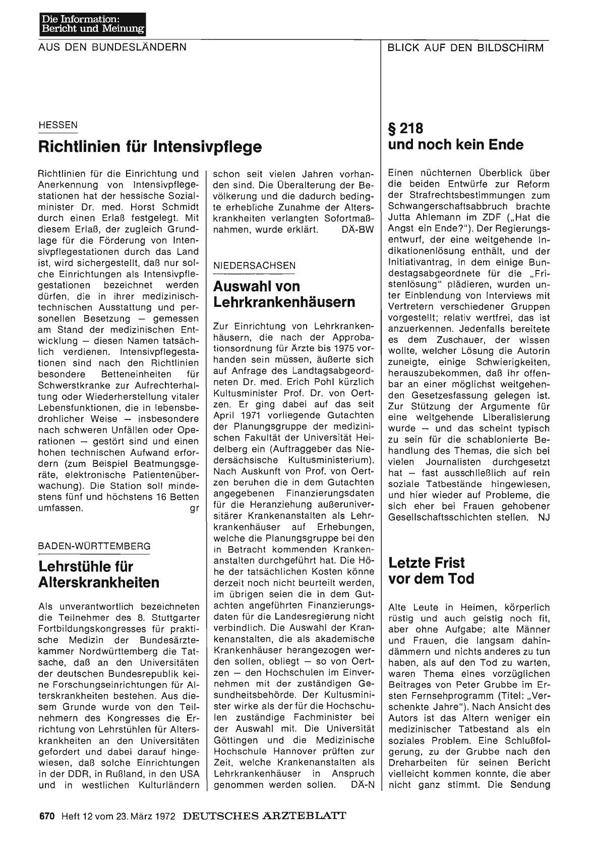 Vorschauseite 1: Niedersachsen: Auswahl von Lehrkrankenhäusern