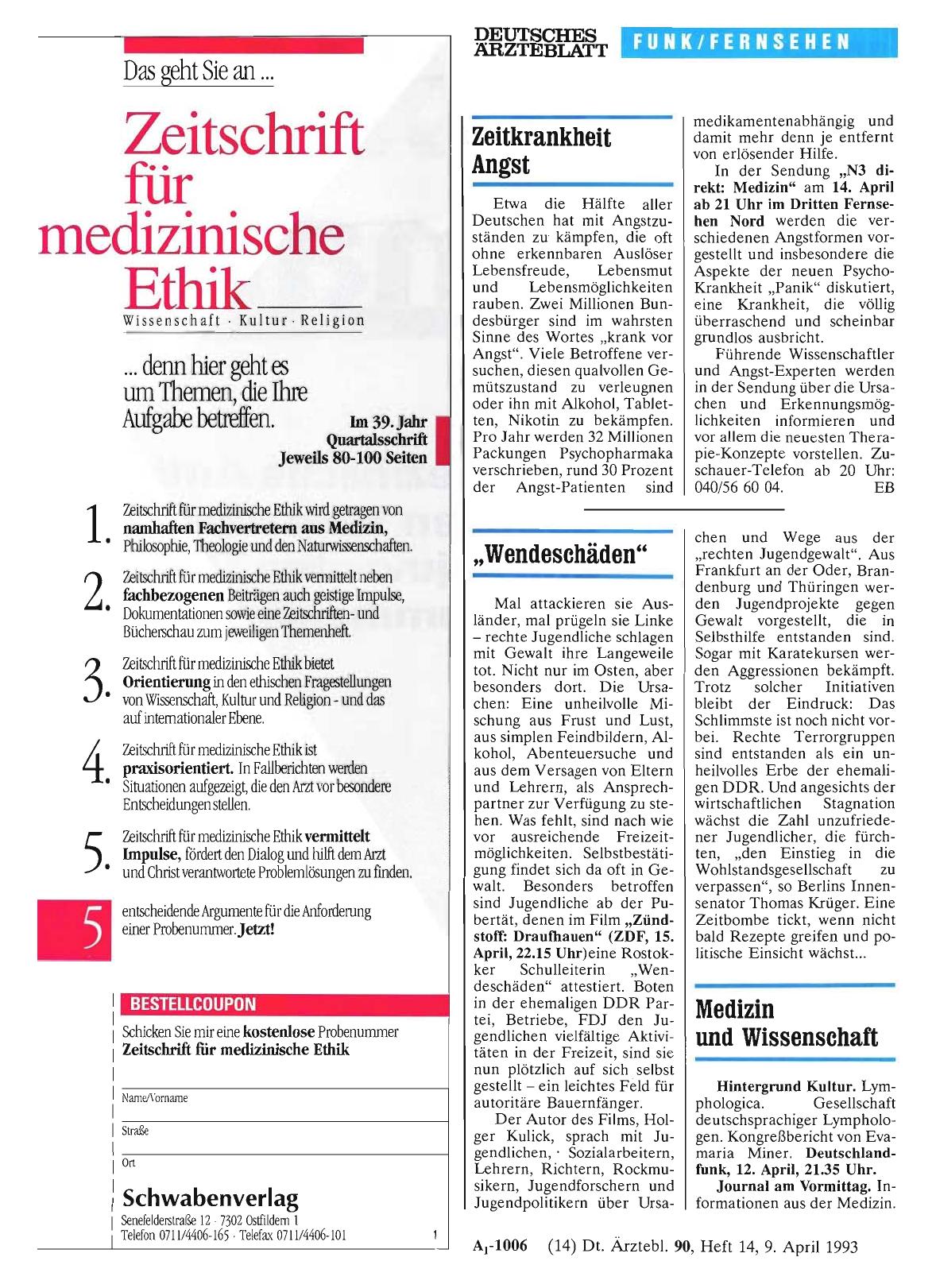 Vorschauseite 1: Medizin und Wissenschaft