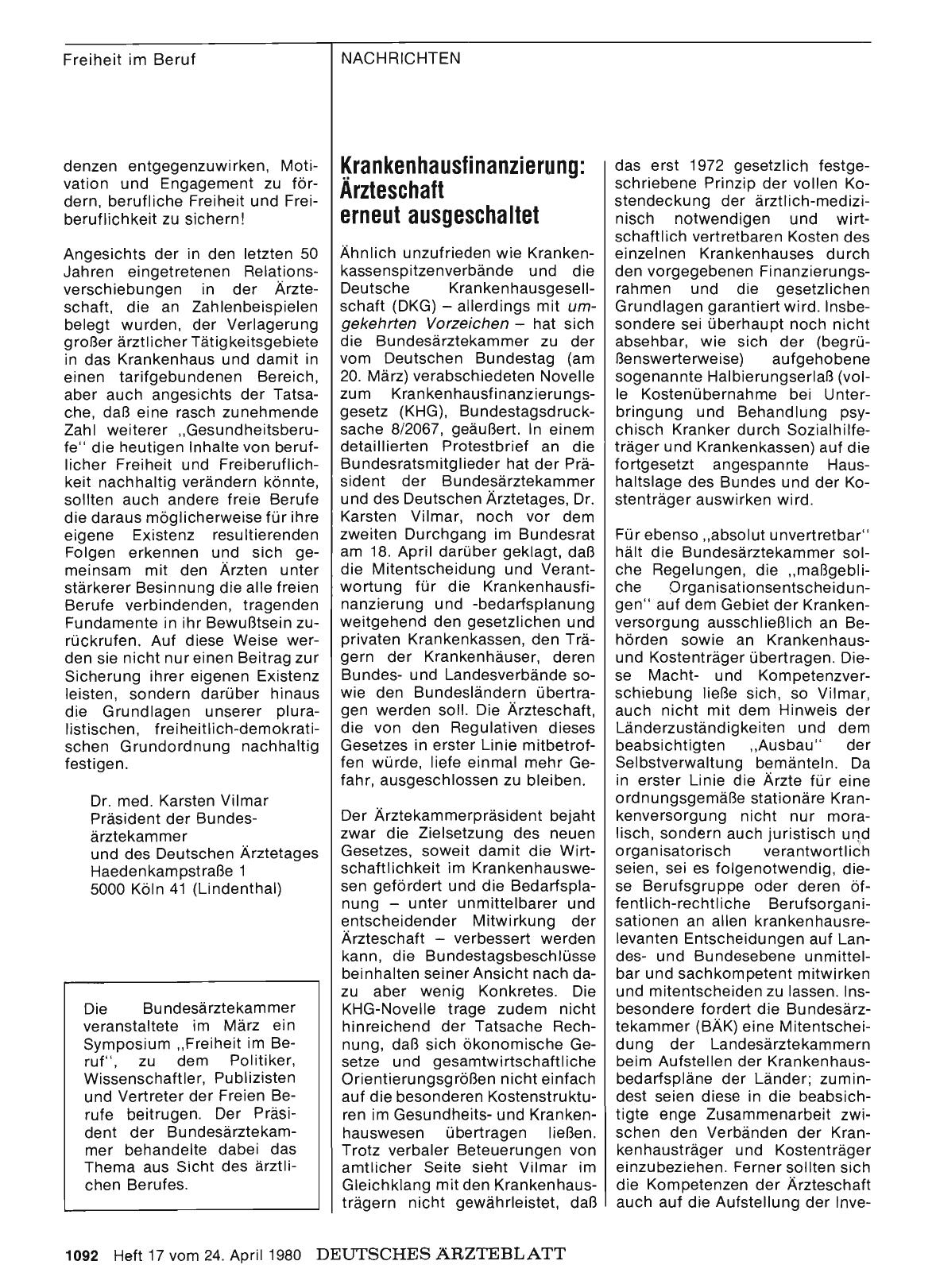 Vorschauseite 1: Krankenhausfinanzierung: Ärzteschaft erneut ausgeschaltet
