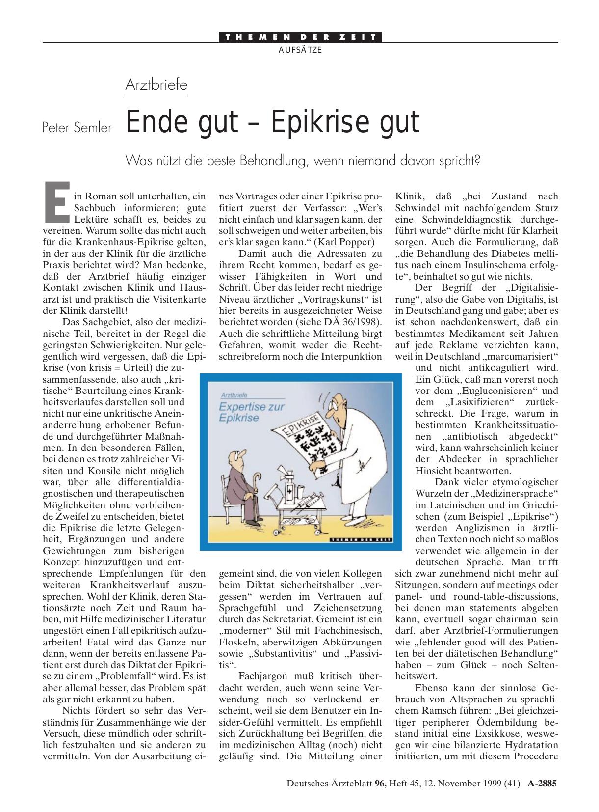 Vorschauseite 1: Arztbriefe: Ende gut - Epikrise gut