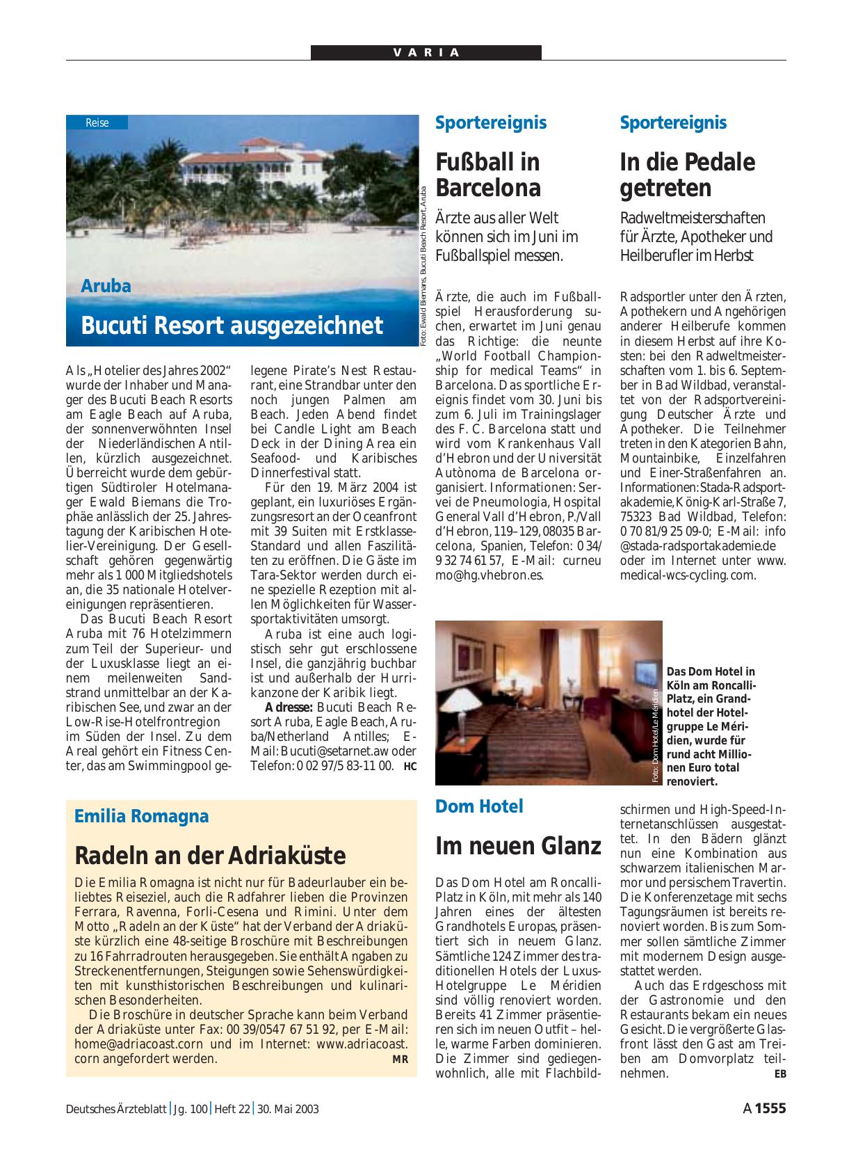 Vorschauseite 1: Aruba: Bucuti Resort ausgezeichnet