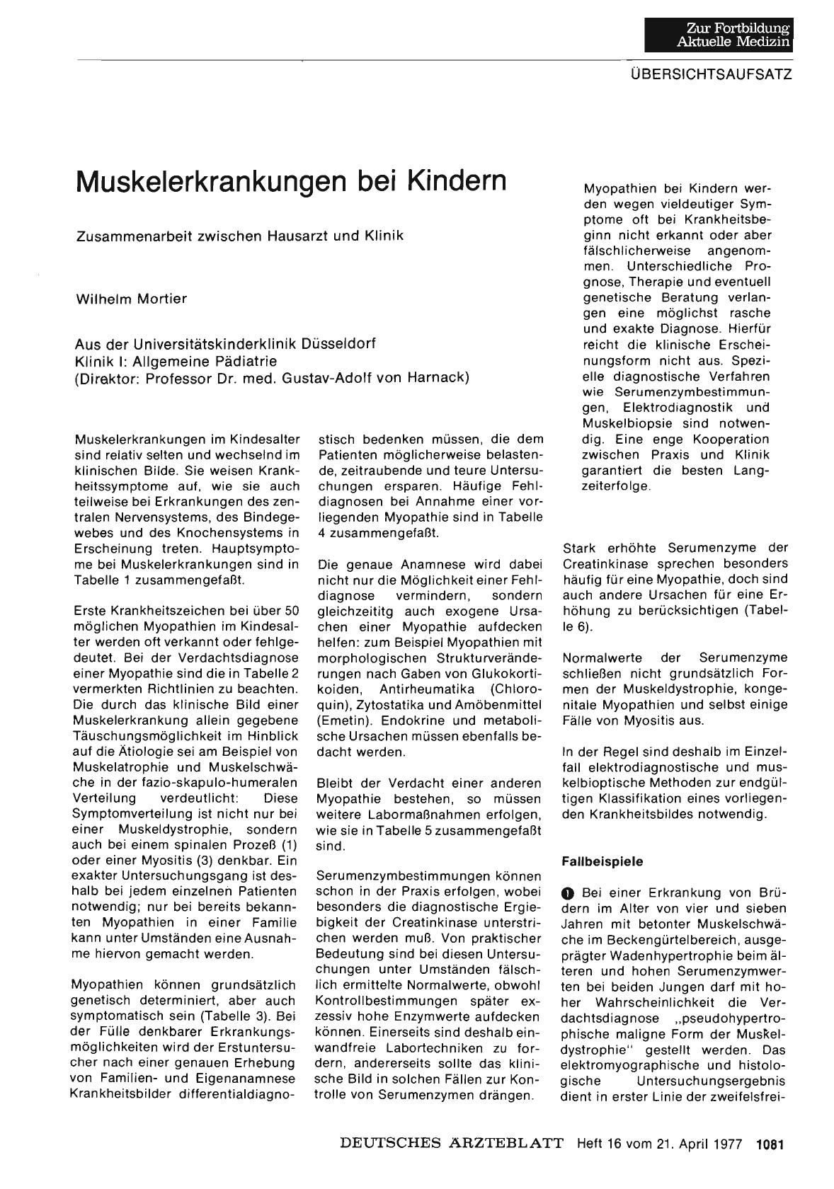 Vorschauseite 1: Muskelerkrankungen bei Kindern: Zusammenarbeit zwischen Hausarzt und Klinik