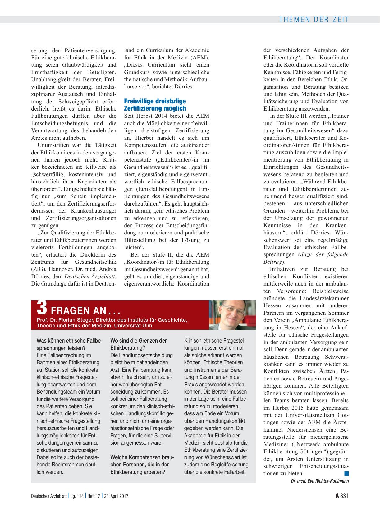 Vorschauseite 2: Ethikberatung: Gemeinsam zur Entscheidung