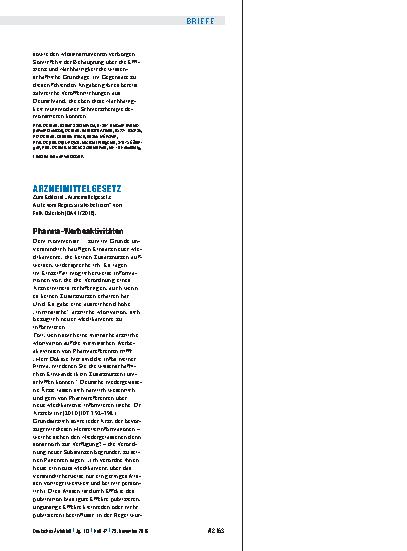 Vorschauseite 1: Arzneimittelgesetz: Pharma-Werbeaktivitäten