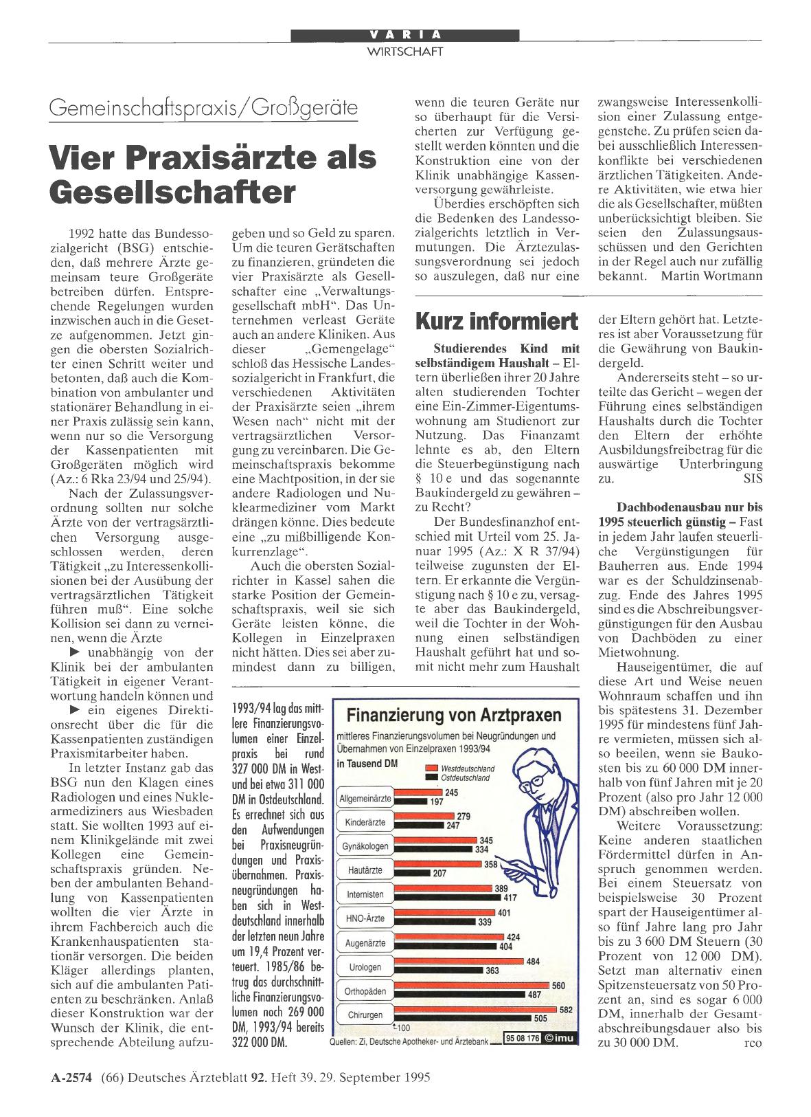Vorschauseite 1: Finanzierung von Arztpraxen