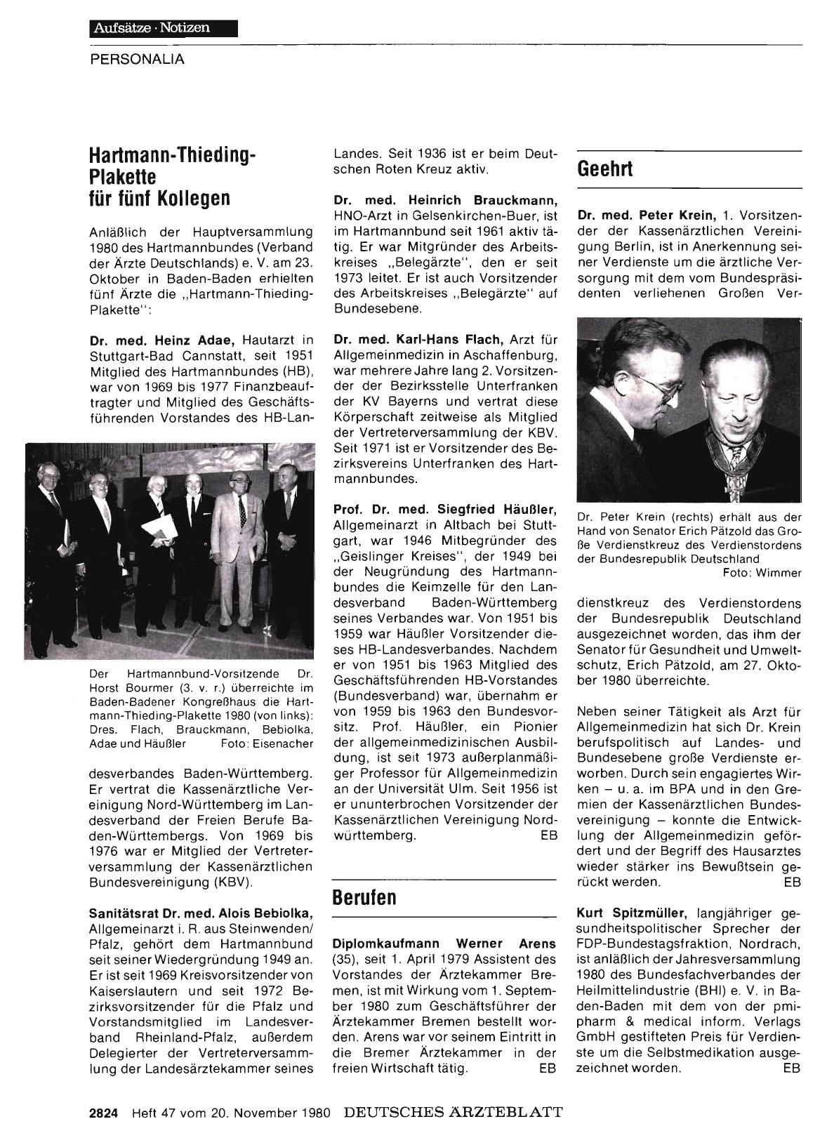 Vorschauseite 1: Hartmann-Thieding-Plakette für fünf Kollegen