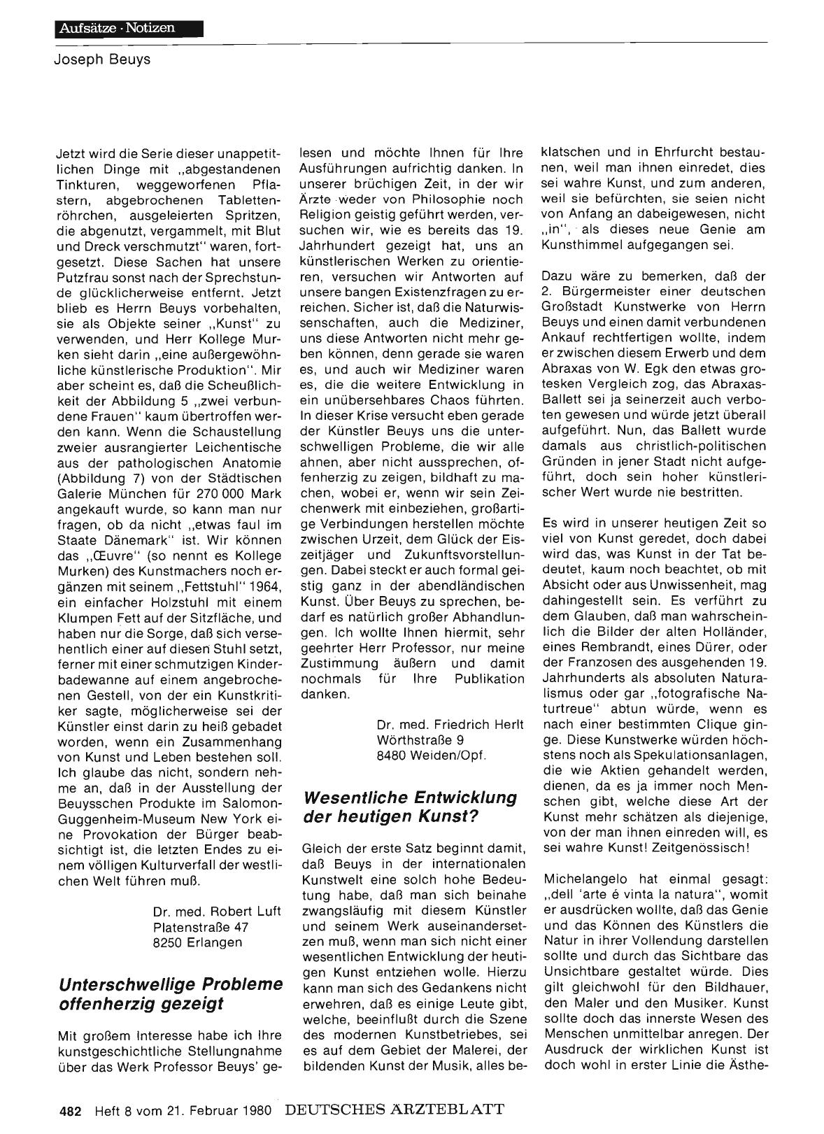 Vorschauseite 1: Auf der Suche nach dem Heil — Joseph Beuys und die Medizin: Unterschwellige Probleme offenherzig gezeigt