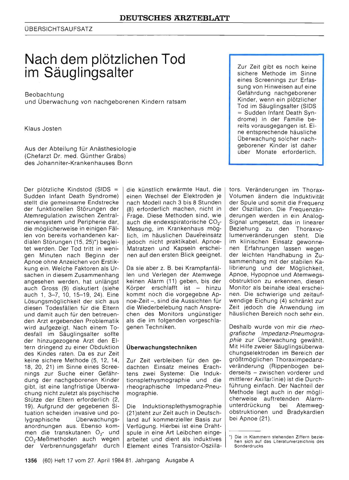 Vorschauseite 1: Nach dem plötzlichen Tod im Säuglingsalter