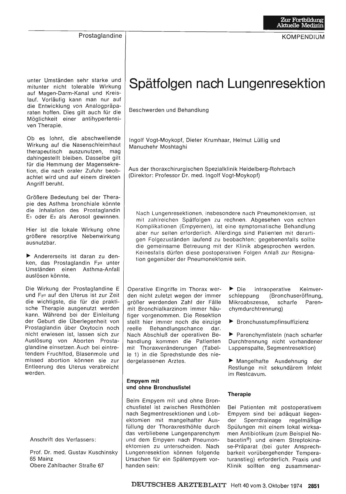 Vorschauseite 1: Spätfolgen nach Lungenresektion