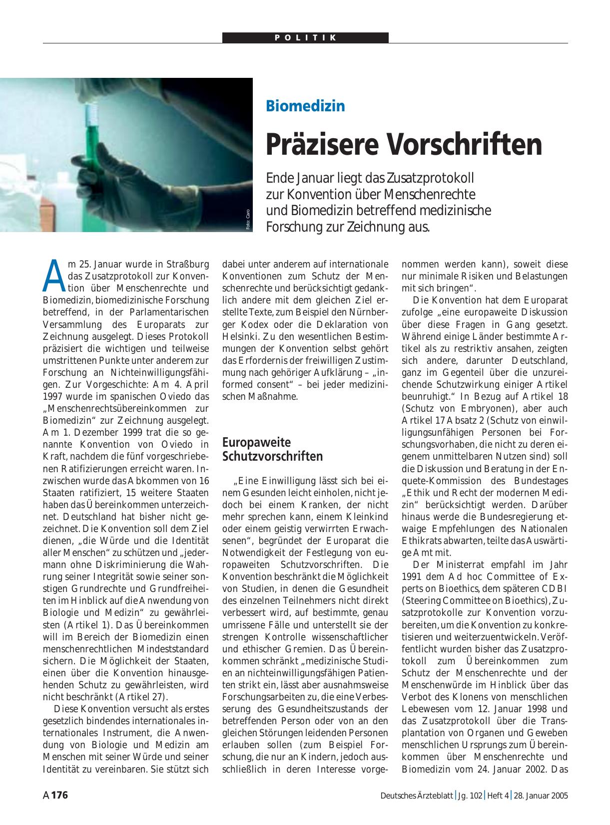 Vorschauseite 1: Biomedizin: Präzisere Vorschriften