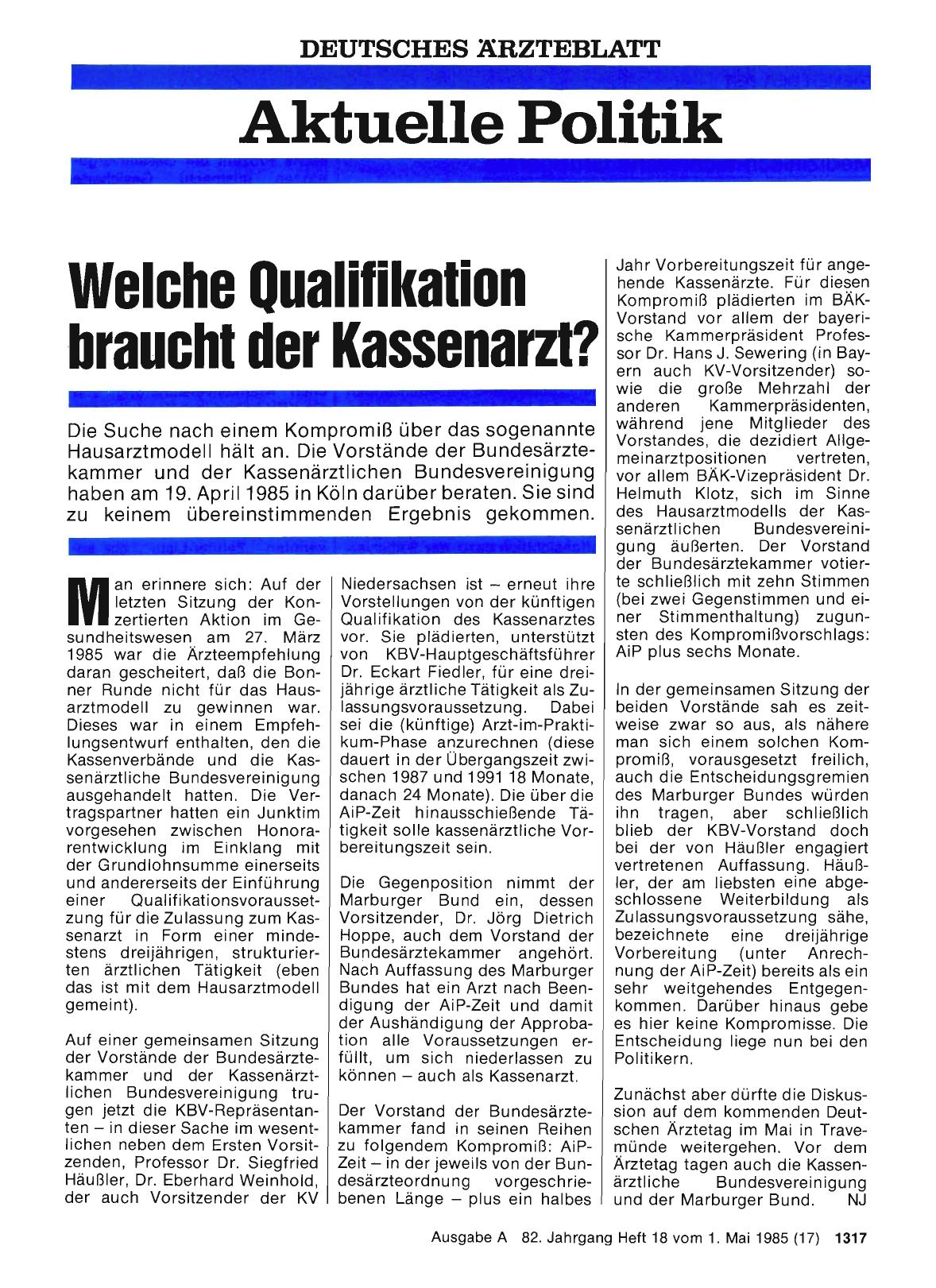 Vorschauseite 1: Welche Qualifikation braucht der Kassenarzt?