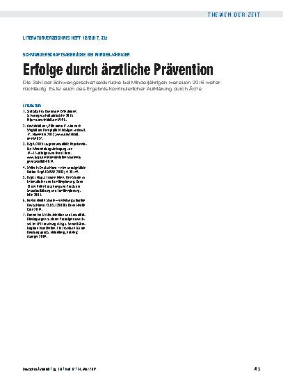 Vorschauseite 3: Schwangerschaftsabbrüche bei Minderjährigen: Erfolge durch ärztliche Prävention