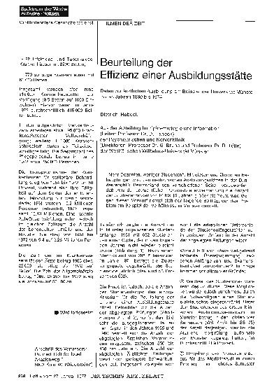 Vorschauseite 1: Beurteilung der Effizienz einer Ausbildungsstätte