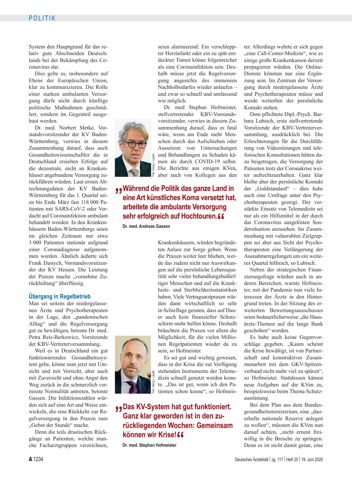 Vorschauseite 2: KBV-Vertreterversammlung: Mehr Wertschätzung für Praxen