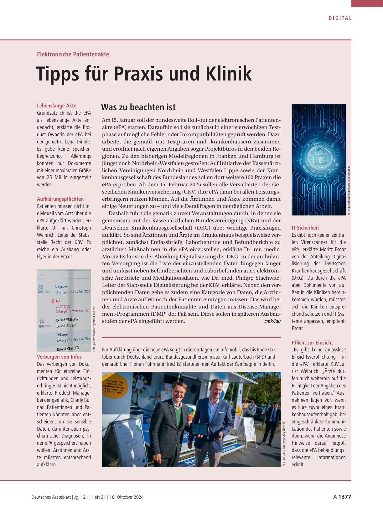 Vorschauseite 1: Tipps für Praxis und Klinik: Was zu beachten ist