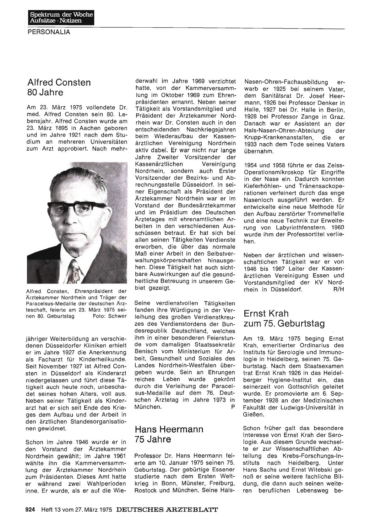 Vorschauseite 1: Alfred Consten 80 Jahre