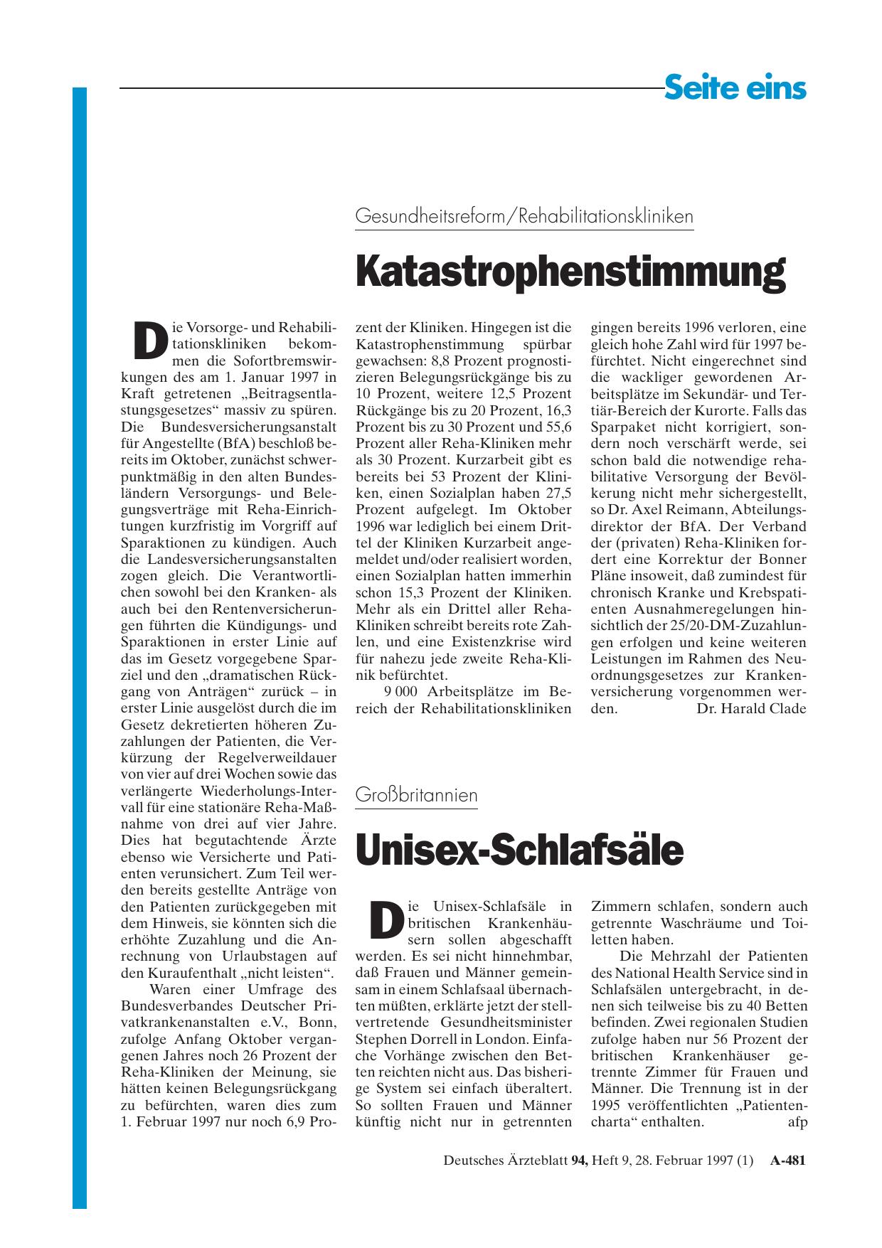 Vorschauseite 1: Großbritannien: Unisex-Schlafsäle