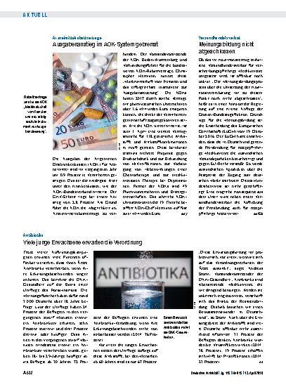 Vorschauseite 1: Arzneimittelrabattverträge: Ausgabenanstieg im AOK-System gebremst