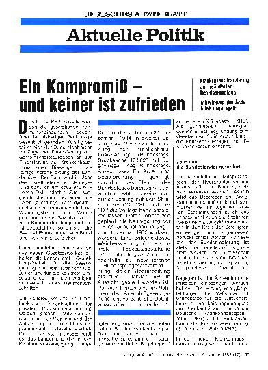 Vorschauseite 1: Ein Kompromiß – und keiner ist zufrieden