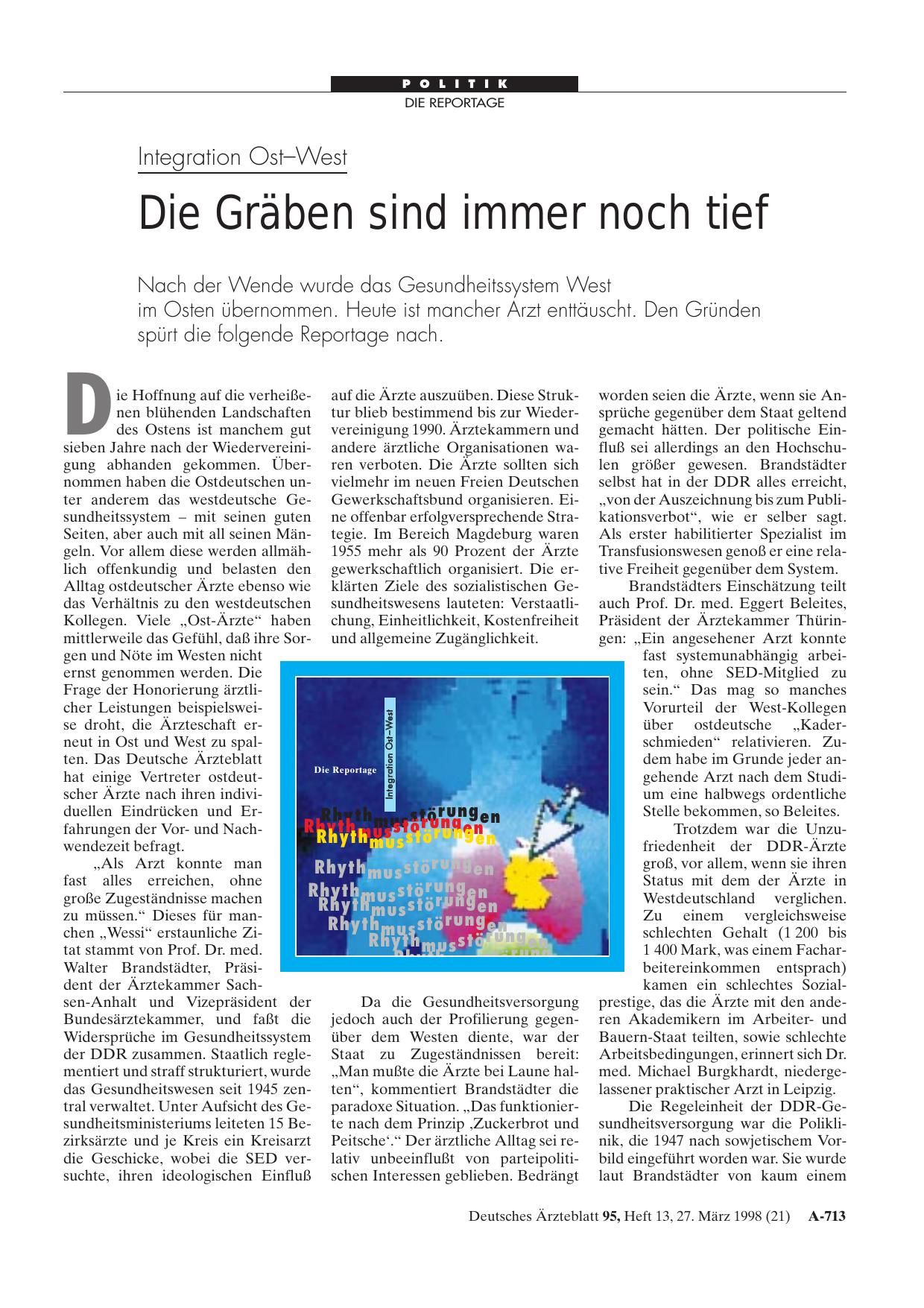 Vorschauseite 1: Integration Ost-West: Die Gräben sind immer noch tief