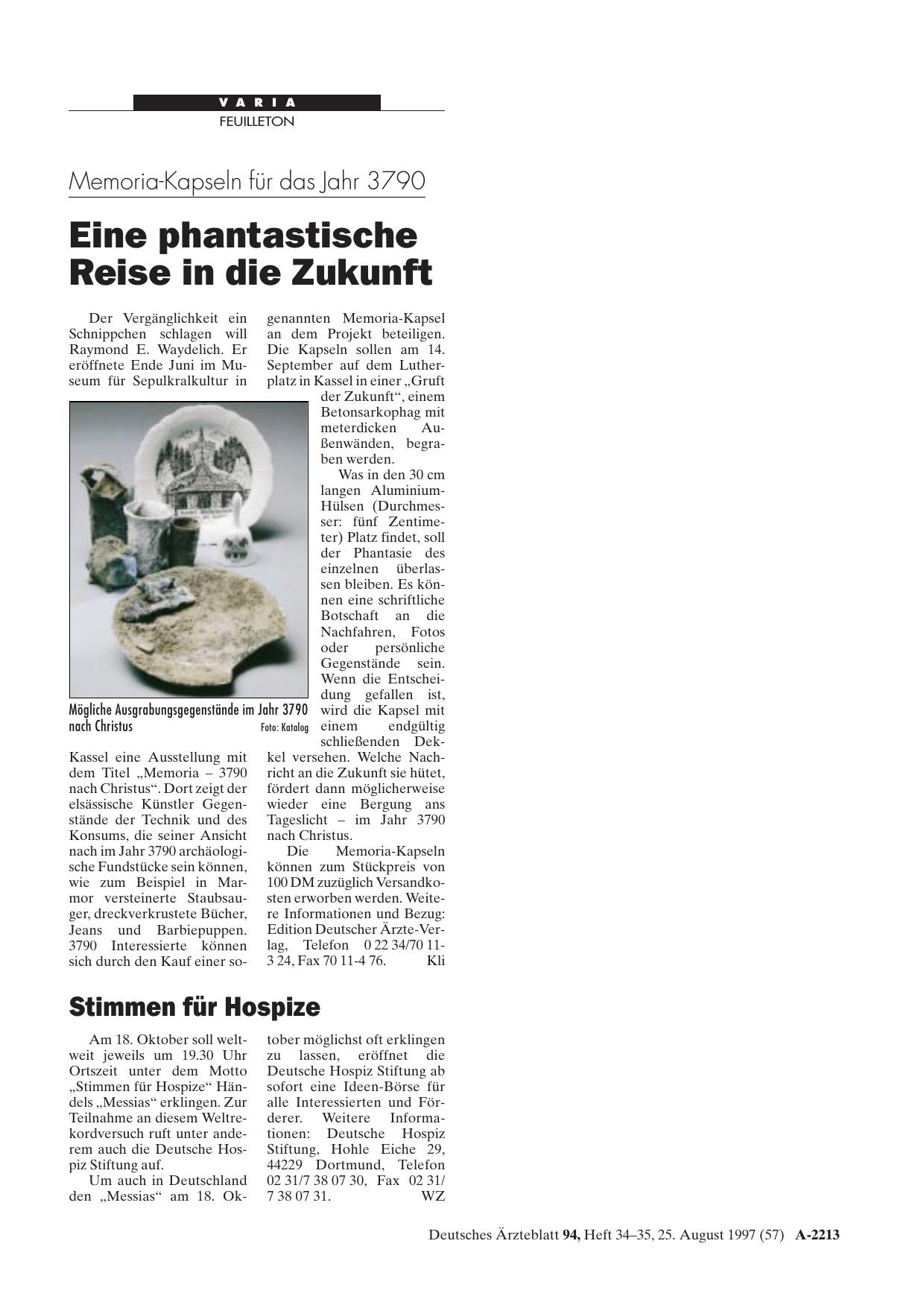 Vorschauseite 1: Memoria-Kapseln für das Jahr 3790: Eine phantastische Reise in die Zukunft