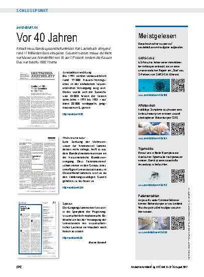 Vorschauseite 1: aerzteblatt.de: Vor 50 Jahren