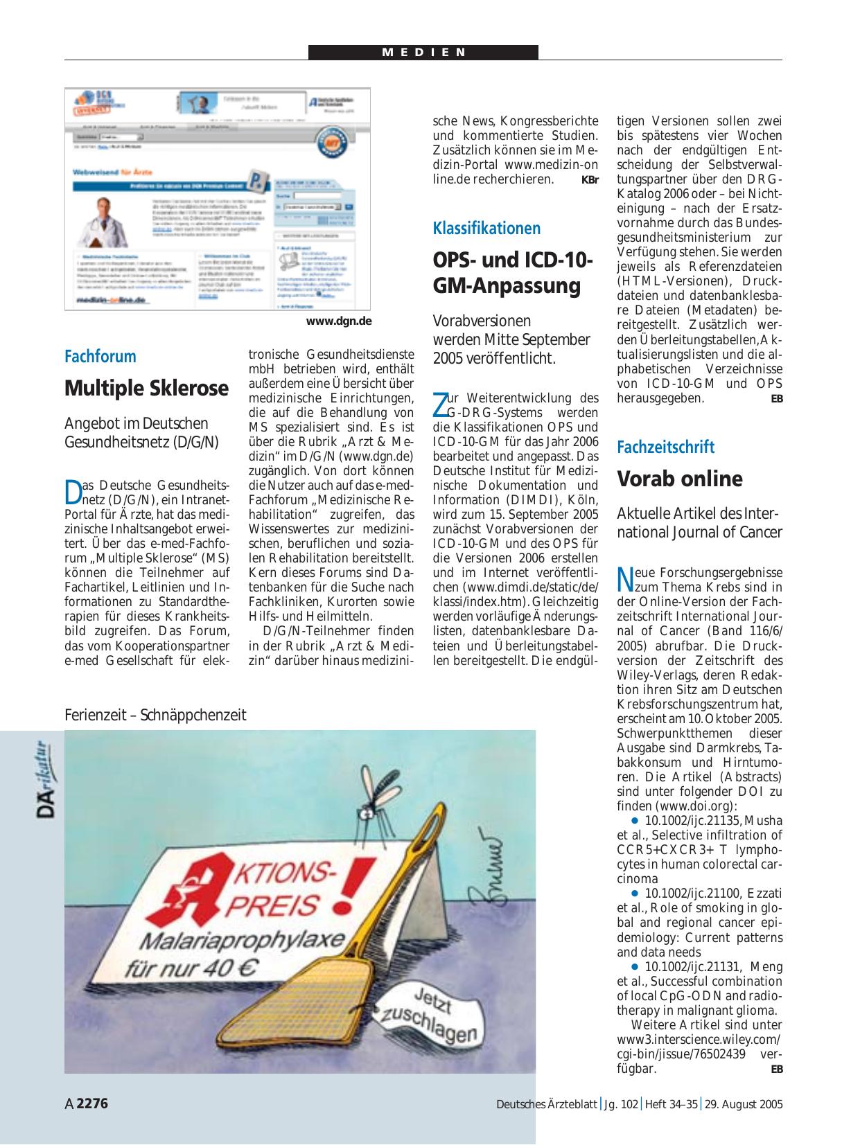 Vorschauseite 1: Klassifikationen: OPSund ICD-10-GM-Anpassung
