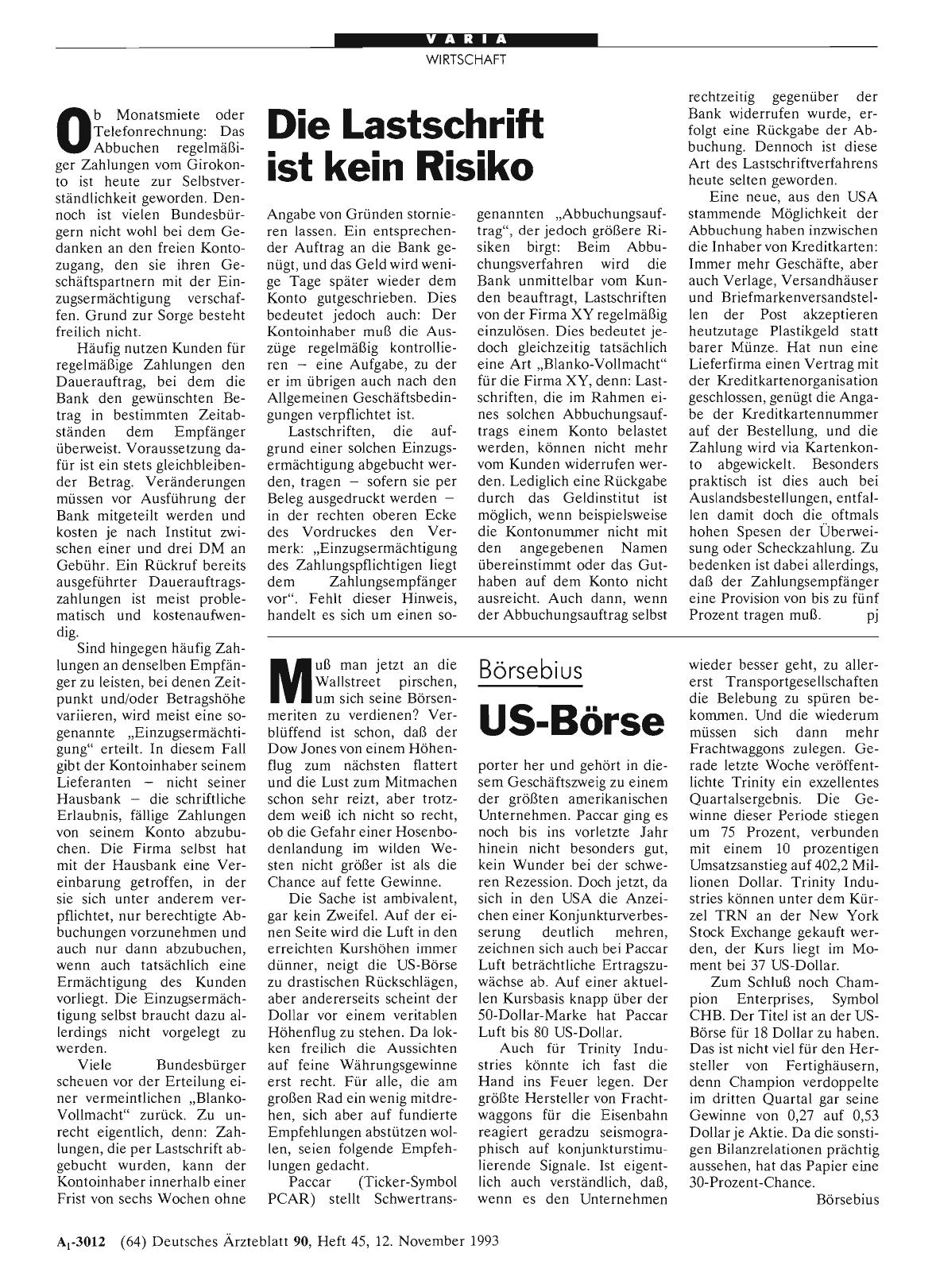 Vorschauseite 1: Börsebius: US-Börse