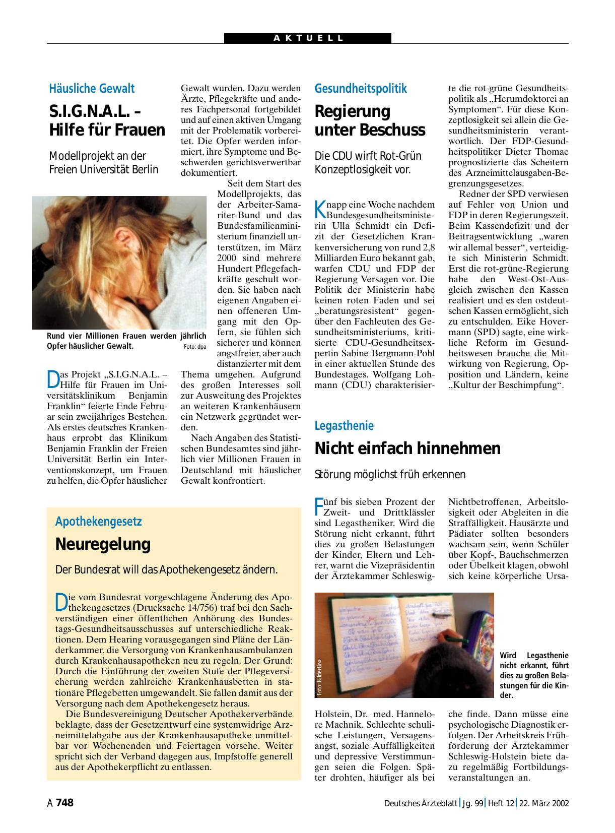 Vorschauseite 1: Gesundheitspolitik: Regierung unter Beschuss