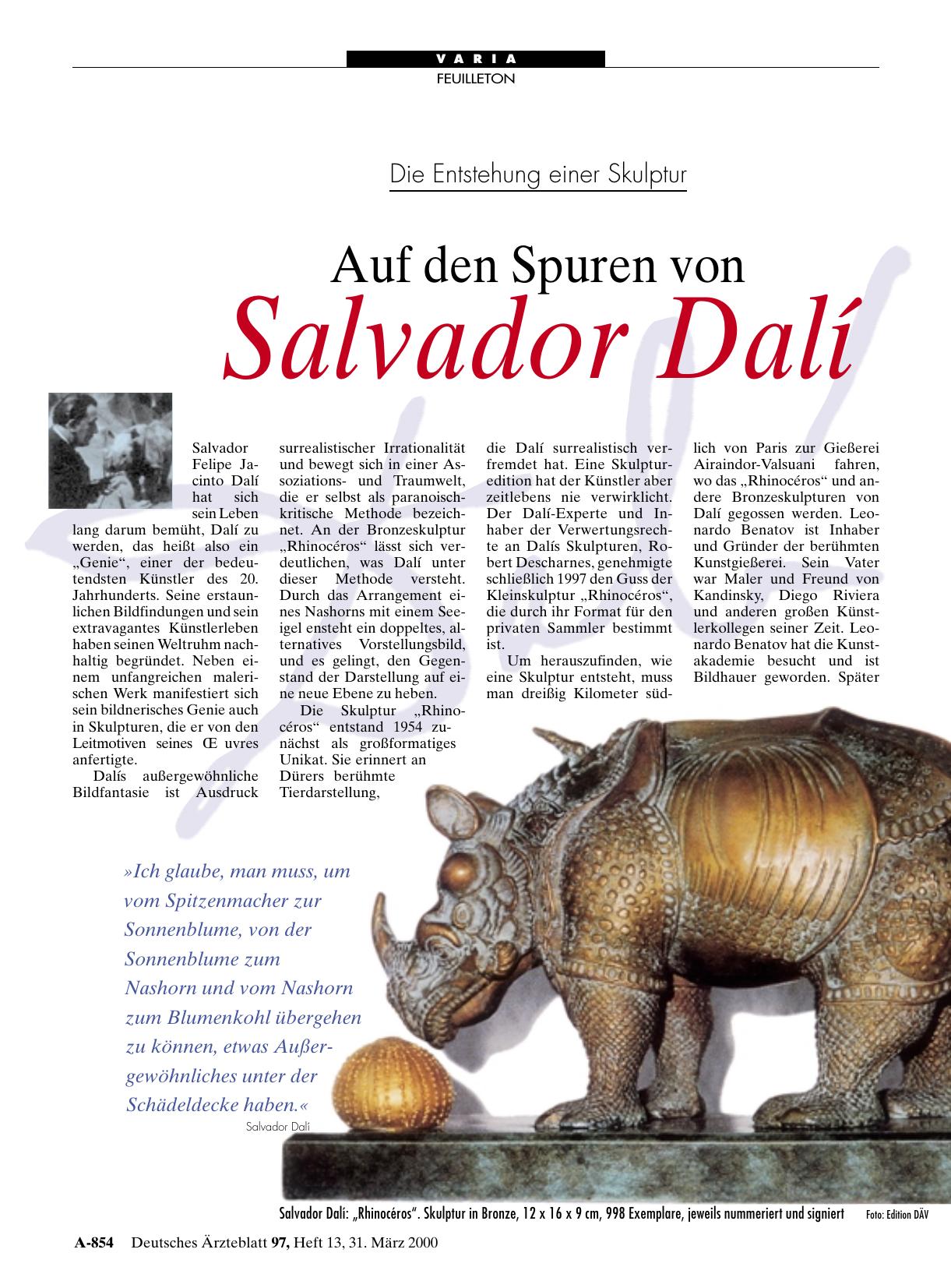 Vorschauseite 1: Die Entstehung einer Skulptur: Auf den Spuren von Salvador Dalí