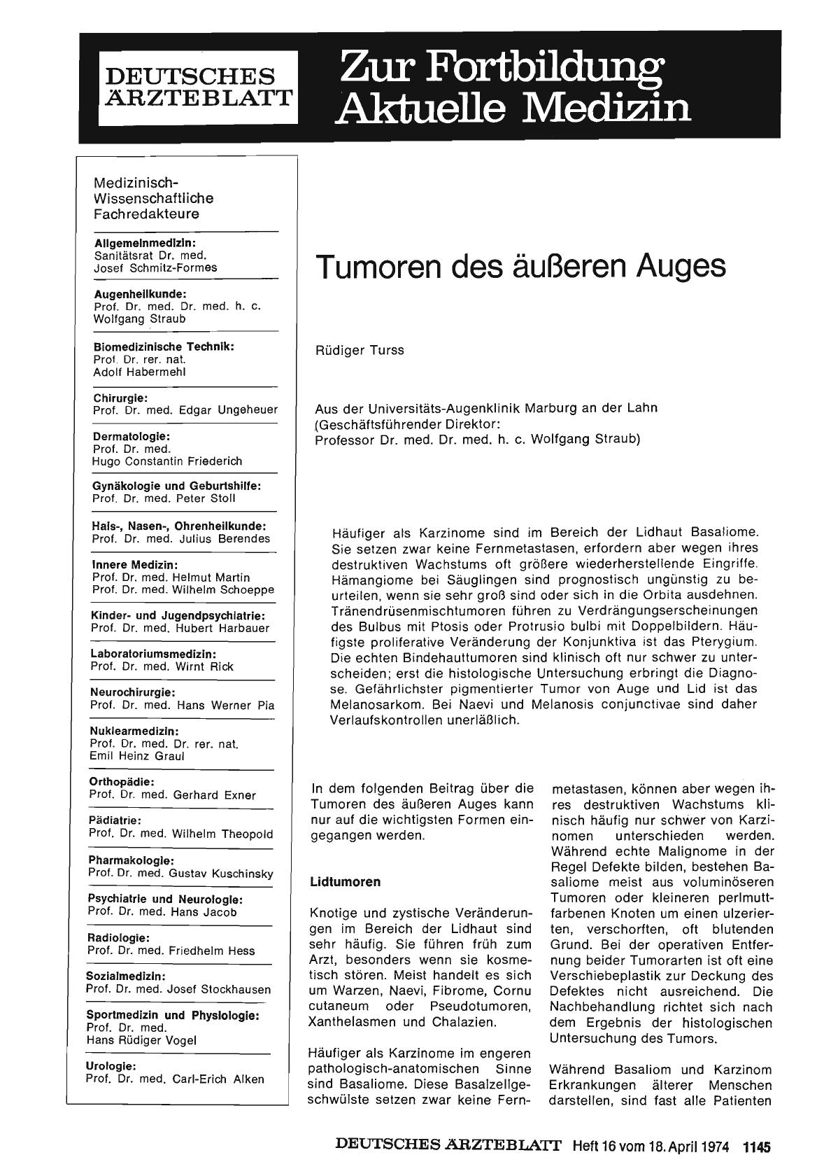 Vorschauseite 1: Tumoren des äußeren Auges
