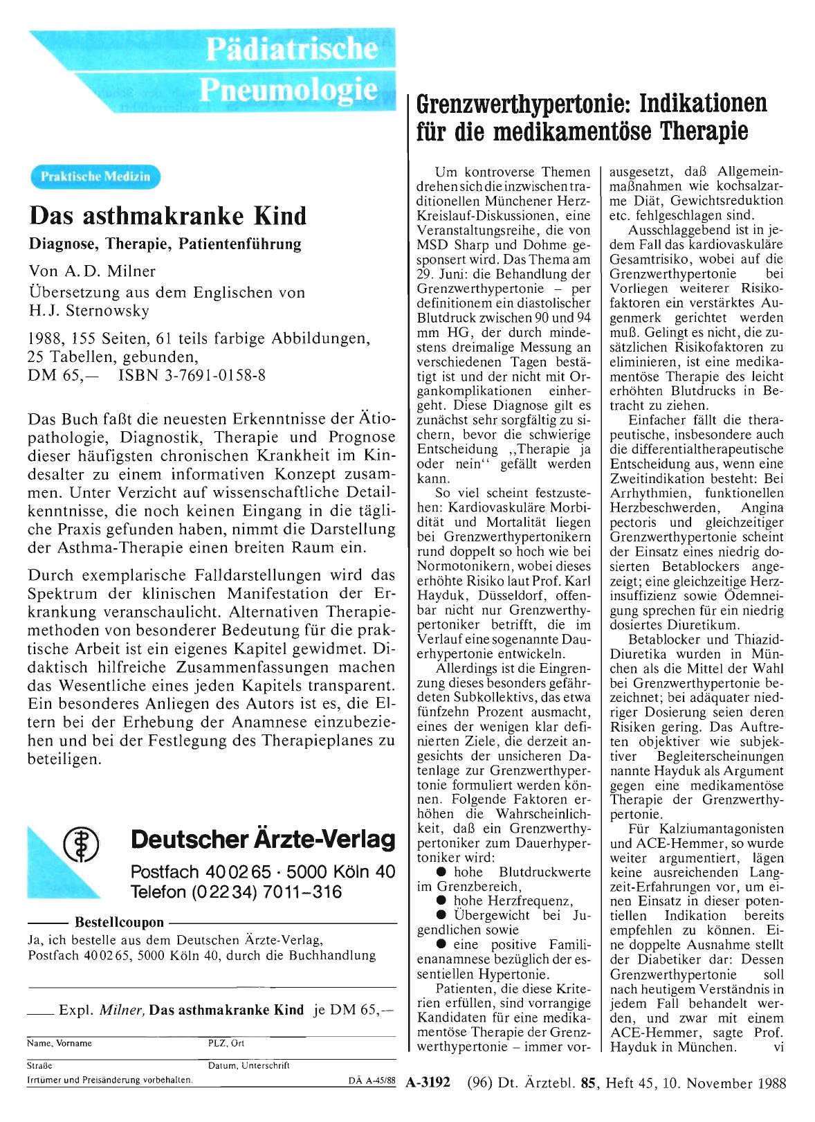 Vorschauseite 1: Grenzwerthypertonie: Indikationen für die medikamentöse Therapie