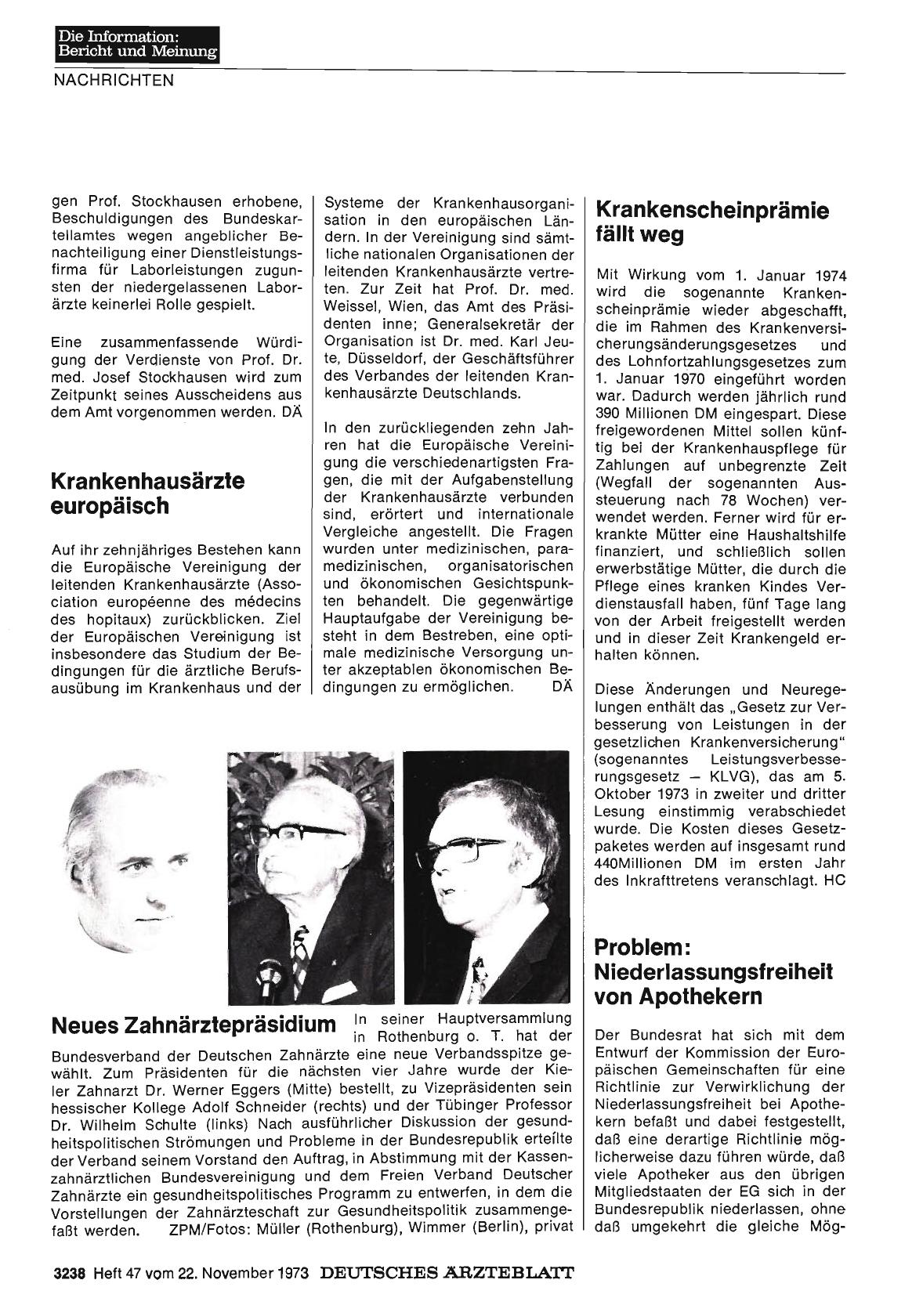 Vorschauseite 1: Neues Zahnärztepräsidium