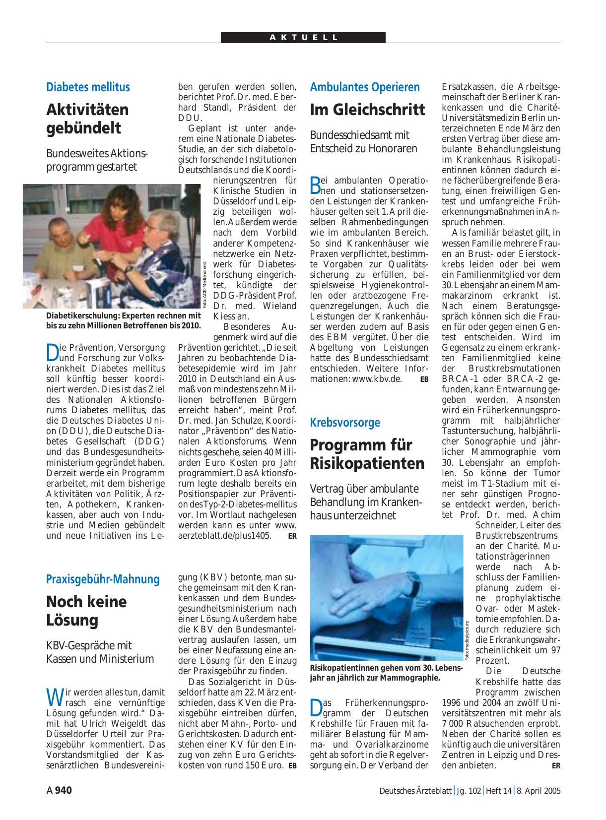 Vorschauseite 1: Praxisgebühr-Mahnung: Noch keine Lösung