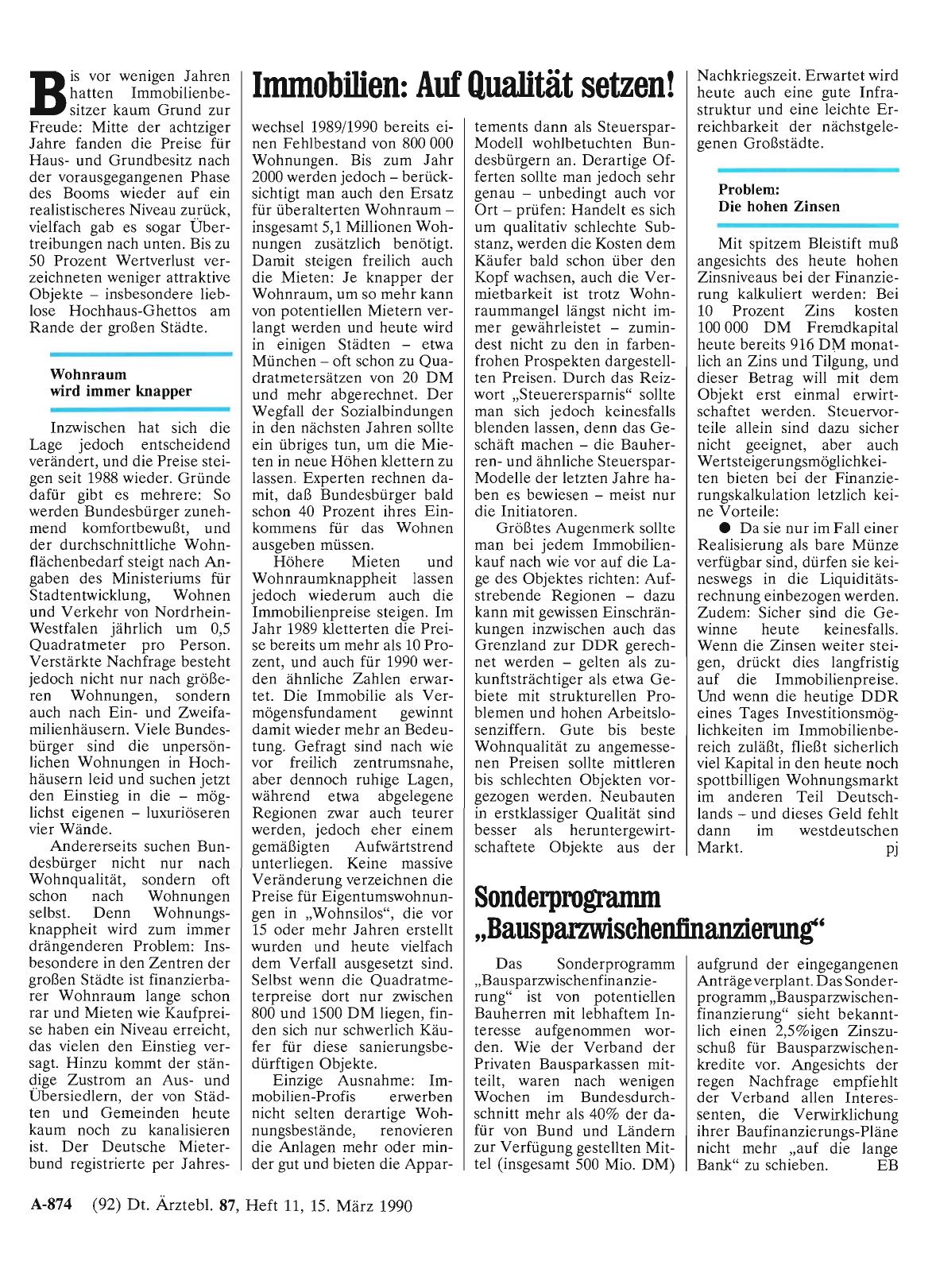 Vorschauseite 1: Immobilien: Auf Qualität setzen!