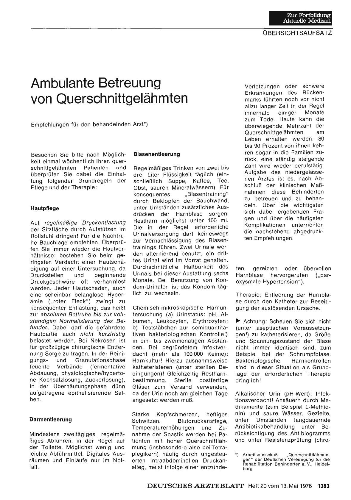 Vorschauseite 1: Ambulante Betreuung von Querschnittgelähmten