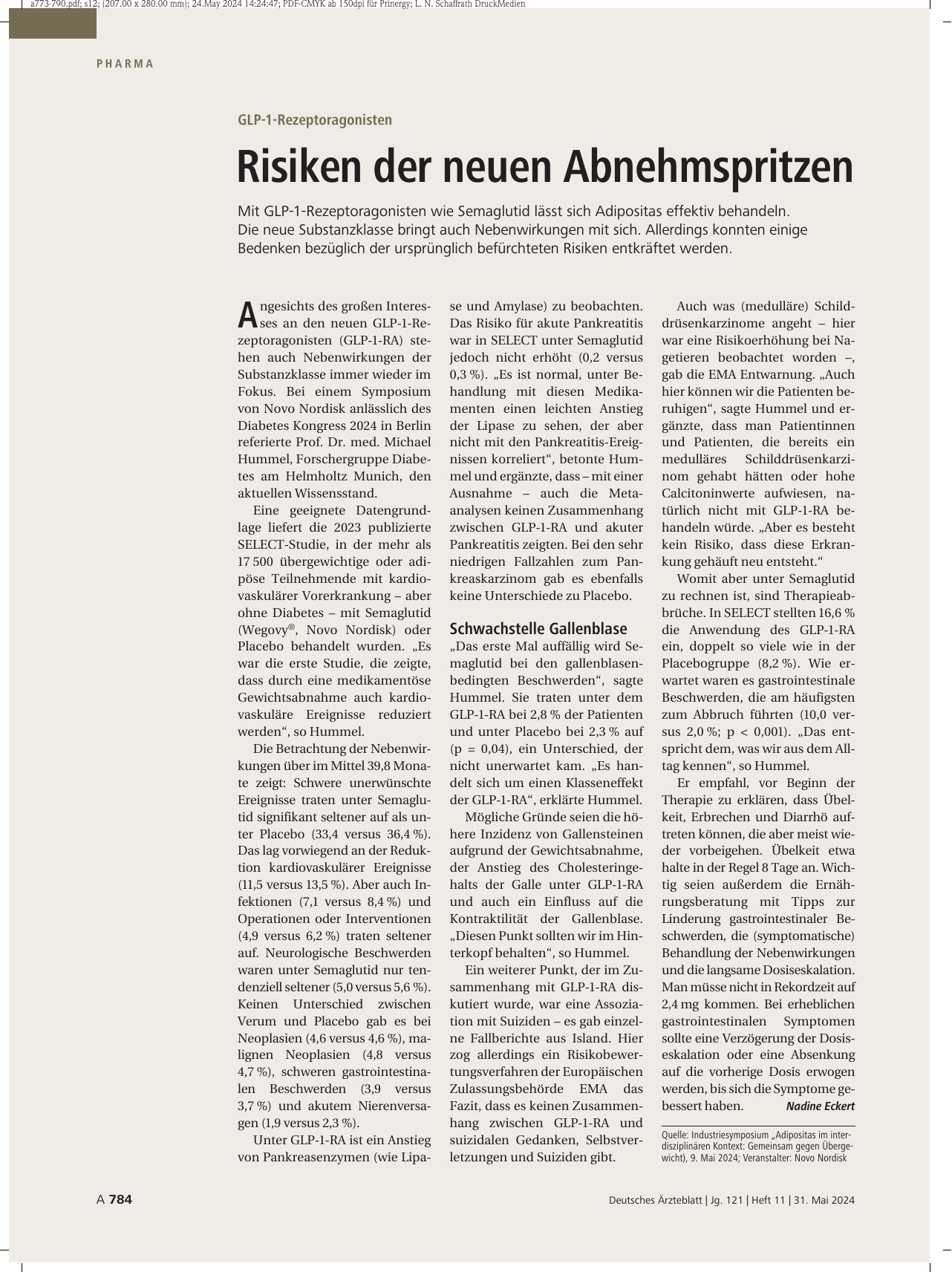 Vorschauseite 1: GLP-1-Rezeptoragonisten: Risiken der neuen Abnehmspritzen