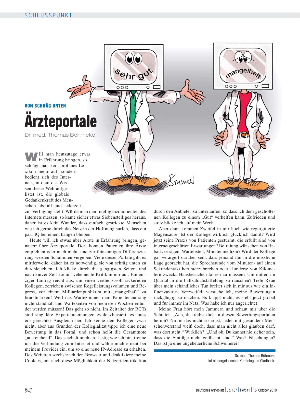 Vorschauseite 1: Von schräg unten: Ärzteportale