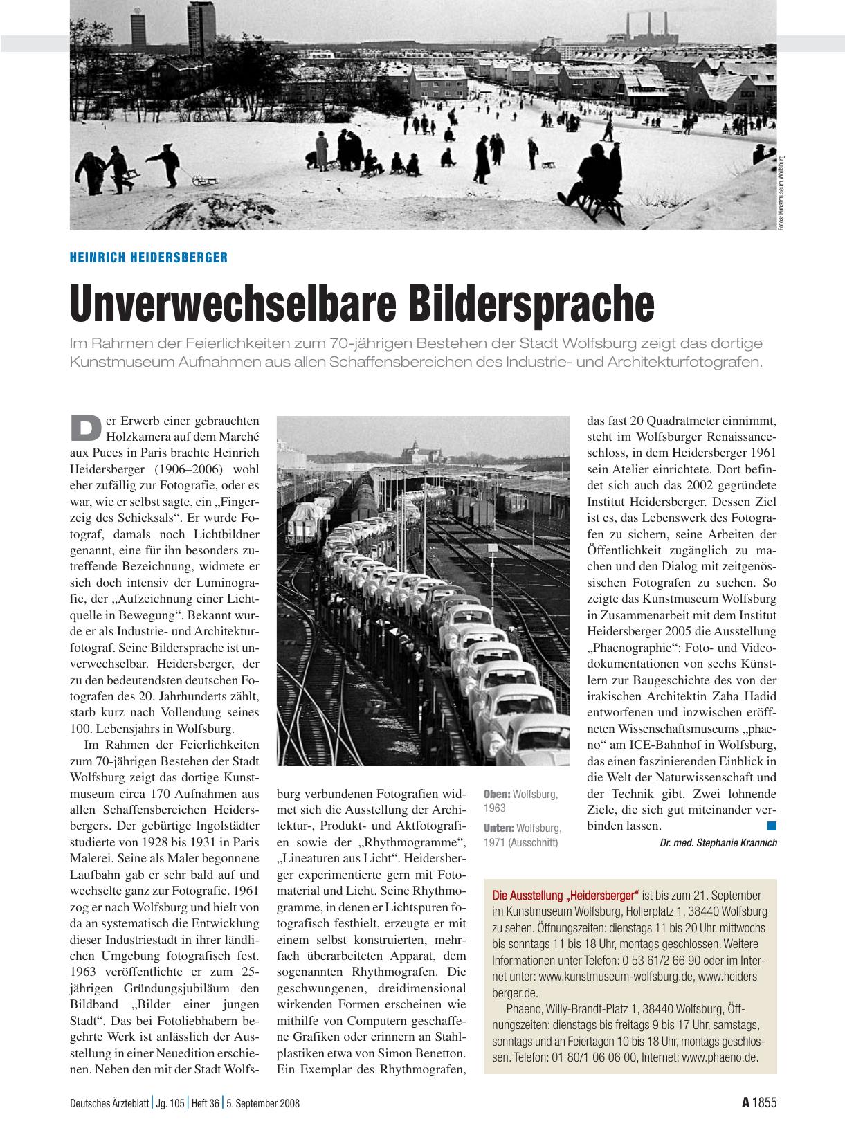 Vorschauseite 1: Heinrich Heidersberger: Unverwechselbare Bildersprache