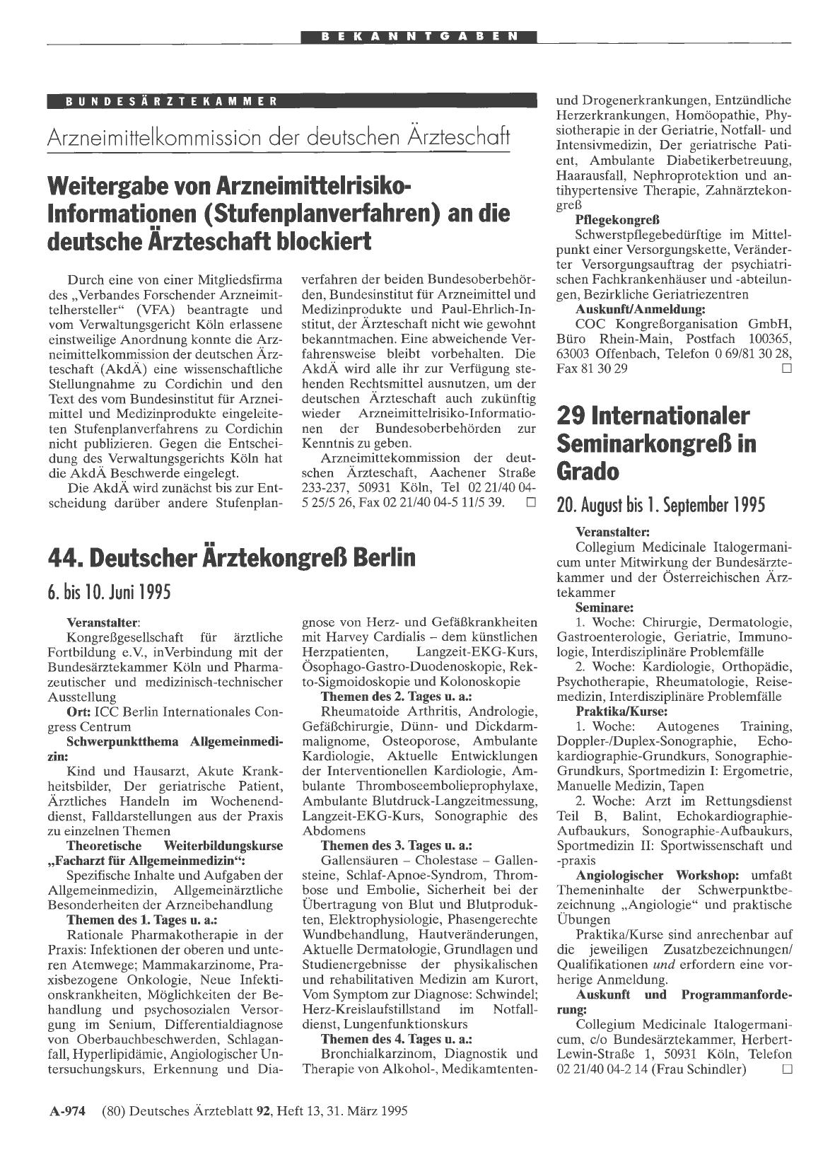 Vorschauseite 1: 44. Deutscher Ärztekongreß Berlin