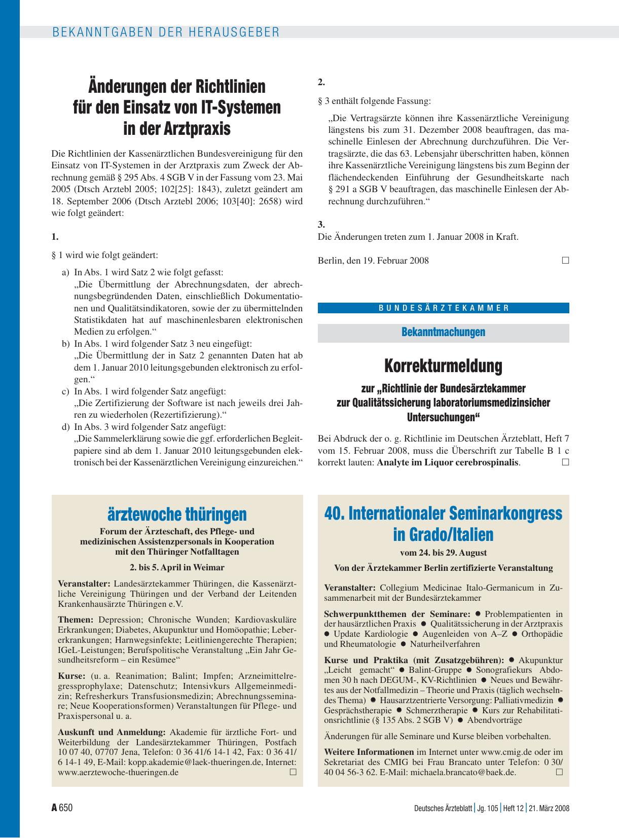 Vorschauseite 1: Ärztewoche Thüringen