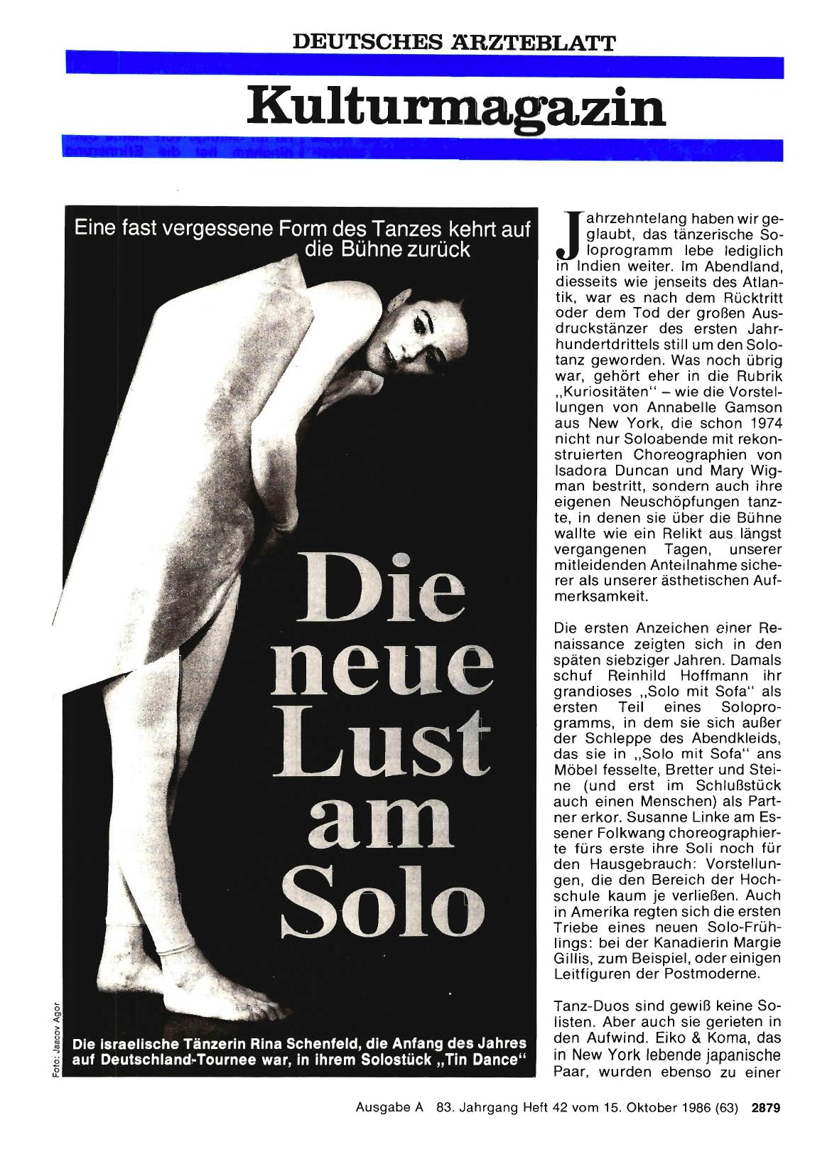 Vorschauseite 1: Die neue Lust am Solo
