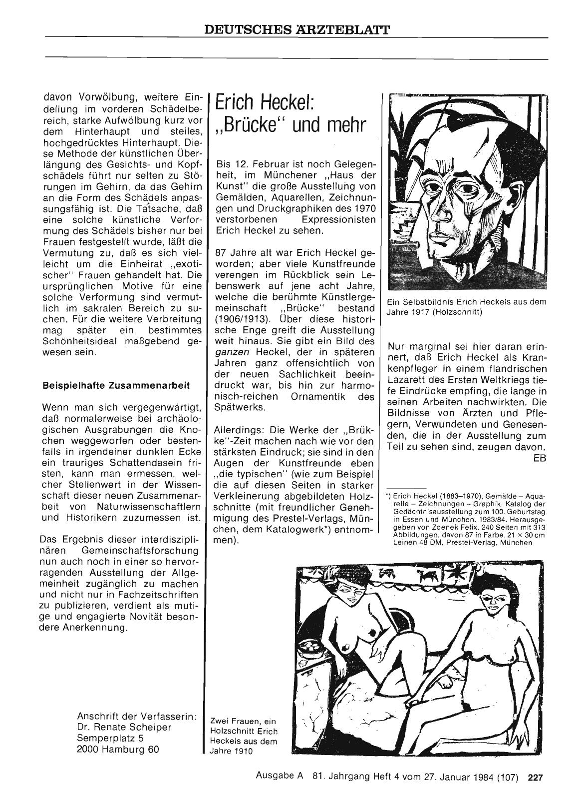 Vorschauseite 1: Erich Heckel: „Brücke“ und mehr