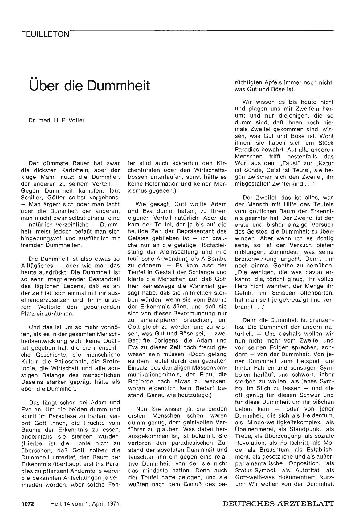 Vorschauseite 1: Über die Dummheit