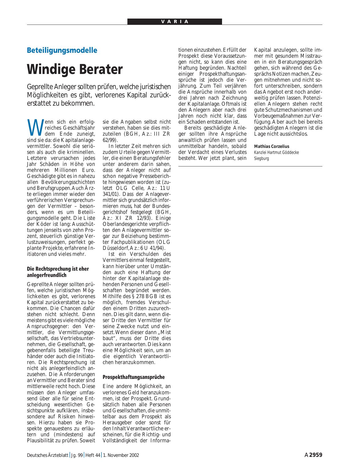 Vorschauseite 1: Beteiligungsmodelle: Windige Berater