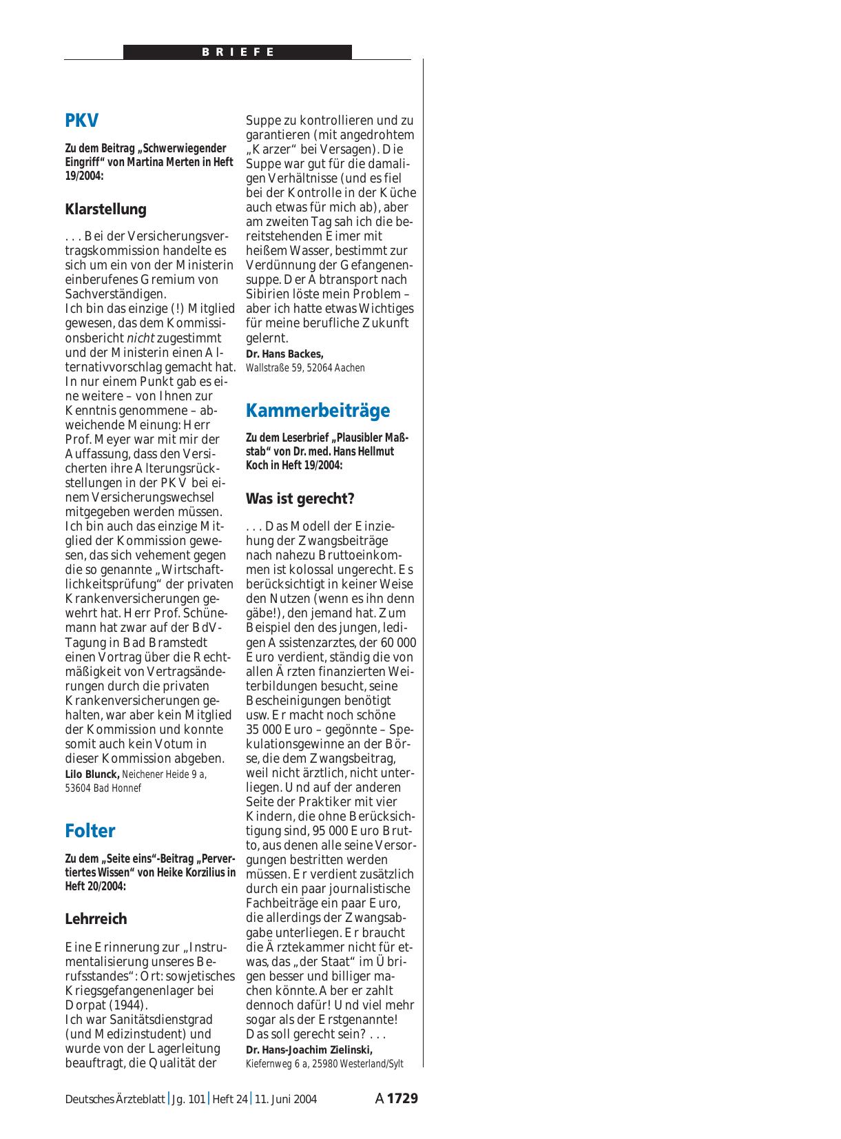 Vorschauseite 1: PKV: Klarstellung
