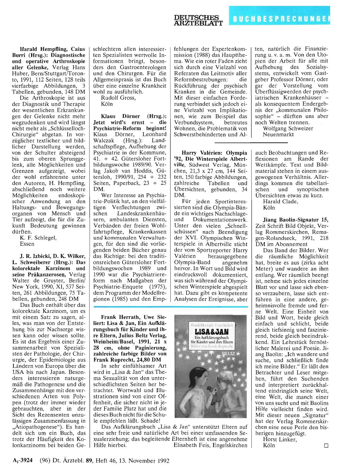 Vorschauseite 1: Harry Valerien: Olympia '92, Die Winterspiele Albertville