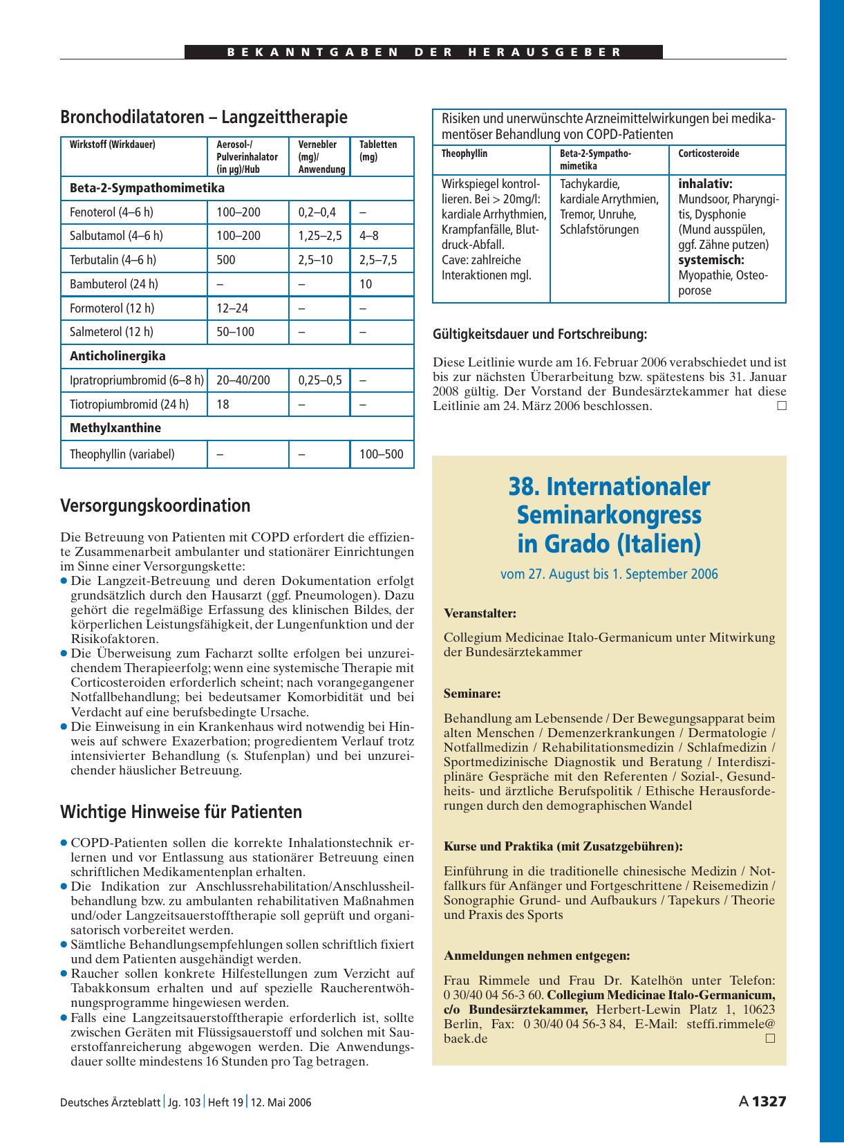 Vorschauseite 1: 38. Internationaler Seminarkongress in Grado (Italien)