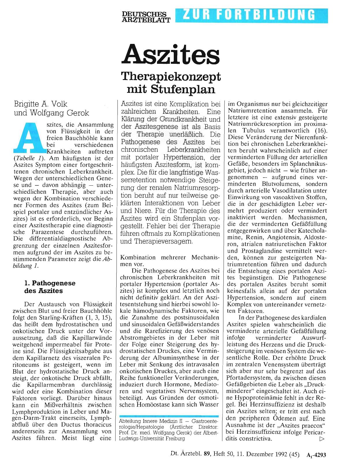 Vorschauseite 1: Aszites: Therapiekonzept mit Stufenplan